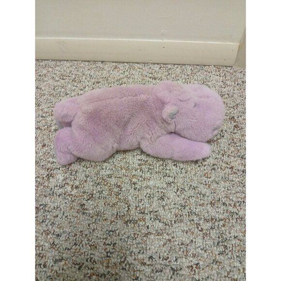 Vintage NWT Flopsies 12” A&A Aurora Plush Amethyst Hippo Beanbag Toy purple Rare - Picture 5 of 10
